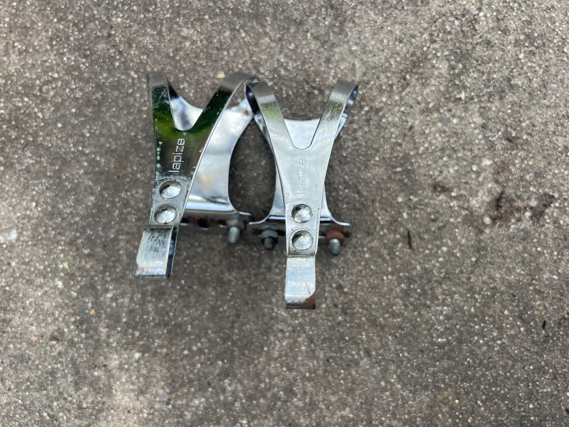 Lapize Toe Clips & Straps Size Medium Vintage Road Bike Chrome ALE Torino Retro - Image 9