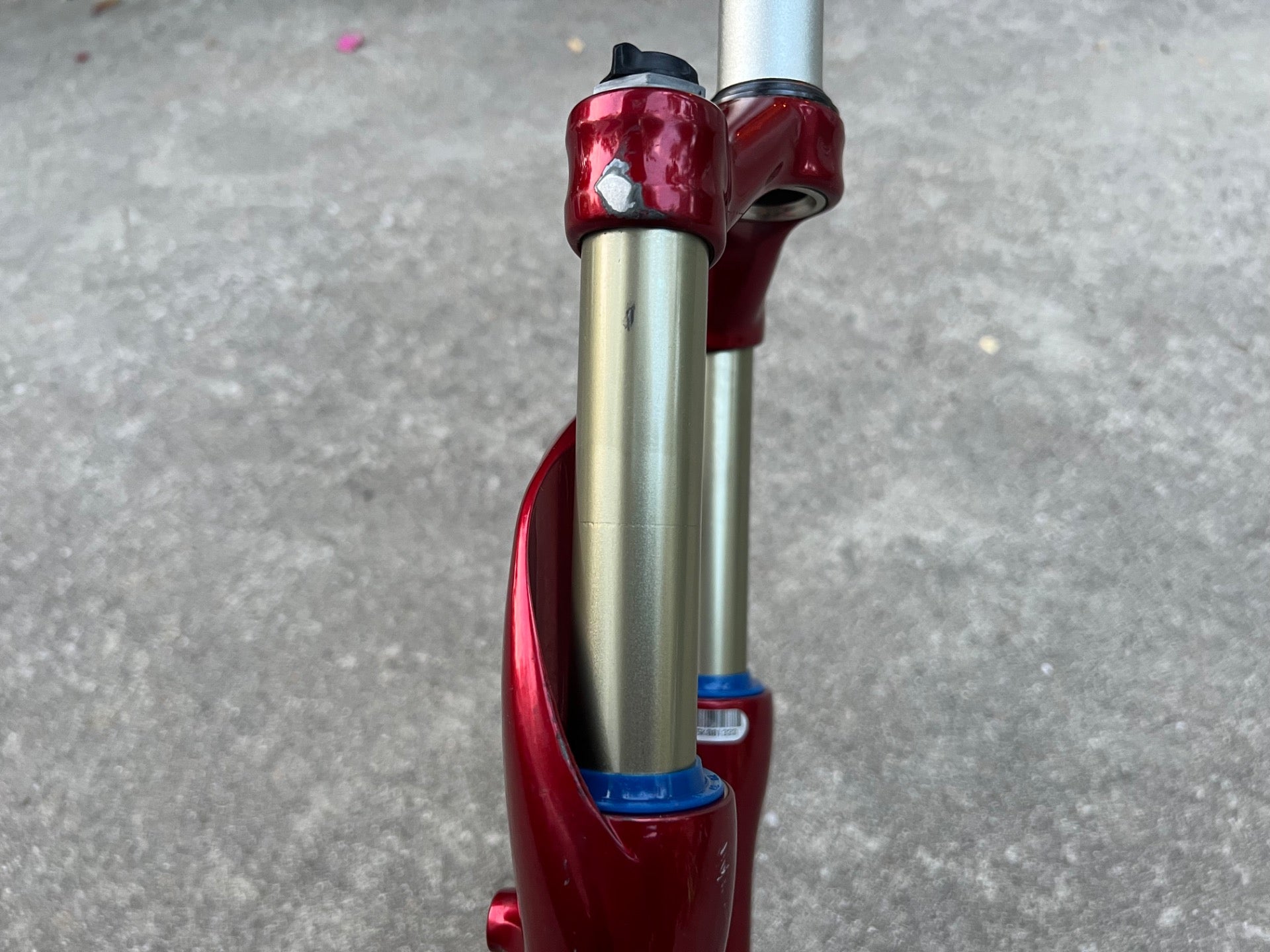 SERVICED RockShox Judy Race 80mm 1 1/8” Threadless Fork Red Vintage MTB Disc  - Image 15