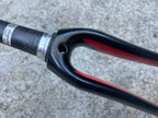Used Specialized Carbon Fork 1 1/8” to 1 1/4” Tapered Threadless 8.5in Black Red Pink-Bicycle Bin