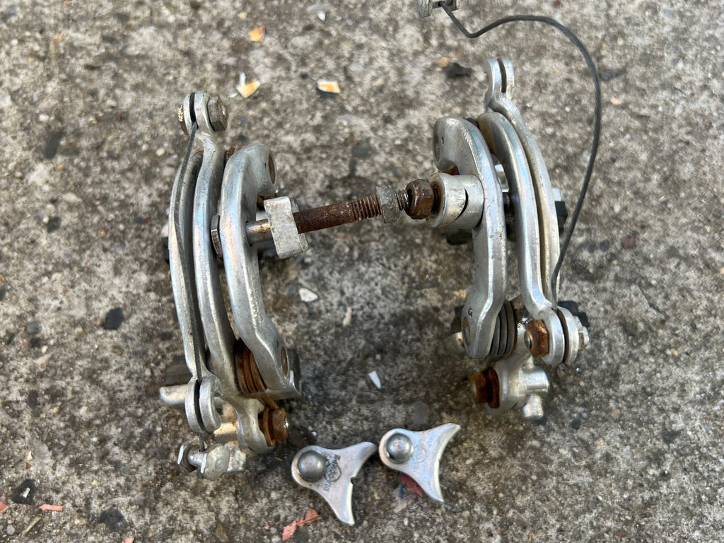 Mafac Racer Centerpull Brakes Vintage Brake Set Road Touring Bike Silver Gray  - Image 9