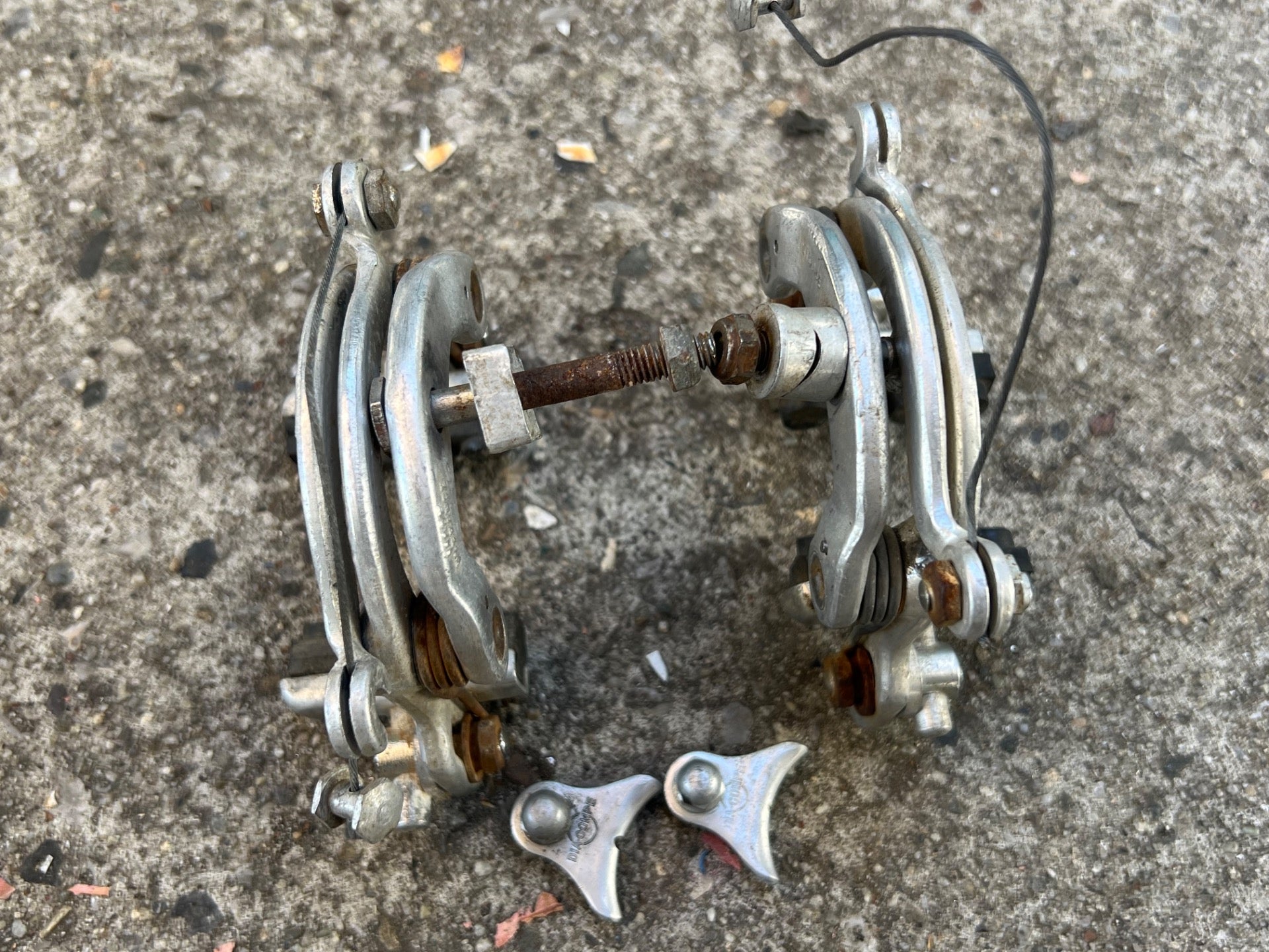 Mafac Racer Centerpull Brakes Vintage Brake Set Road Touring Bike Silver Gray  - Image 9