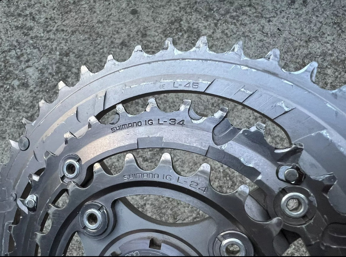 Shimano XTR M950 Crankset 180mm 46-34-24 8 Speed Vintage Triple MTB 4 Bolt Retro - Image 13