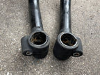 Used Onza Steel Black Bar Ends Angled Clamp On Rubber Grip Logo Vintage MTB Retro-Bicycle Bin