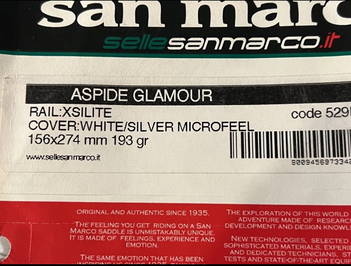 NEW Selle San Marco Aspide Glamour Saddle 156x274mm Xslite Rails White 193g - Image 9