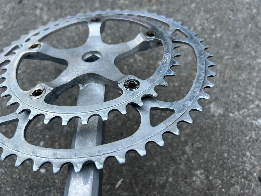 Zeus Crankset 38/52T 170mm Vintage Road Bike Silver Square Taper Double  - Image 17