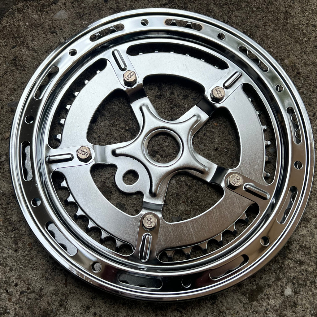 Sunshine Chainring Set 52/40T One Piece Crank Double Chrome Steel Vintage Cruise