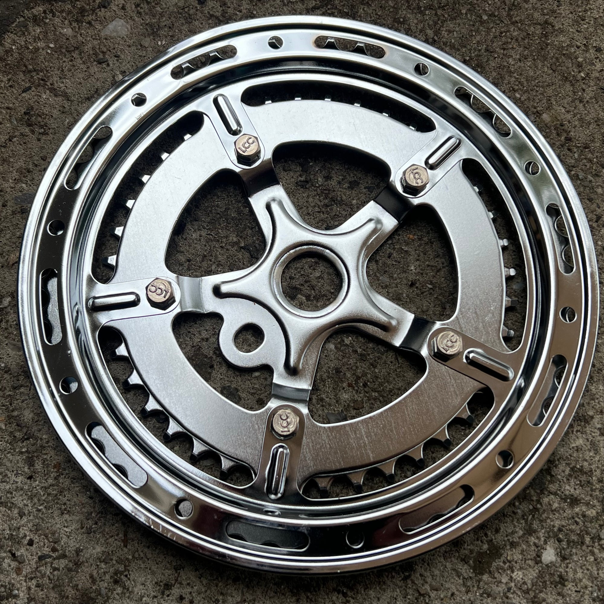 Sunshine Chainring Set 52/40T One Piece Crank Double Chrome Steel Vintage Cruise