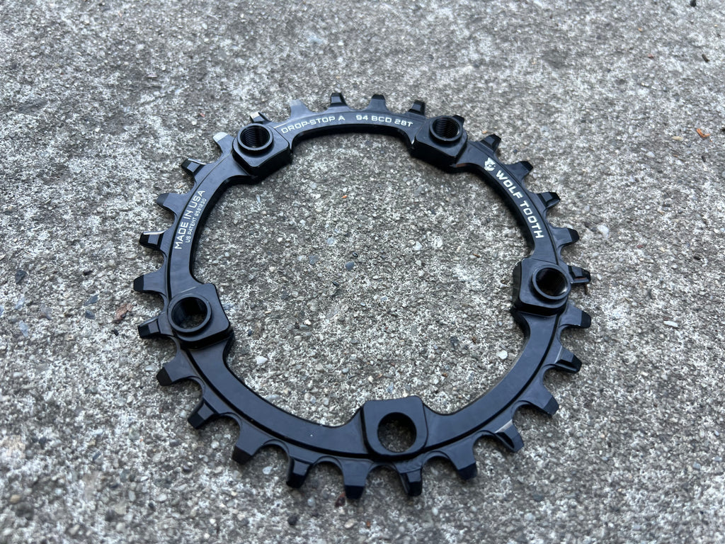 Wolf Tooth 94 BCD 28T Drop Stop Chainring 9/10/11/12 Speed Narrow Wide 5 Bolt for Surly OD Cranks