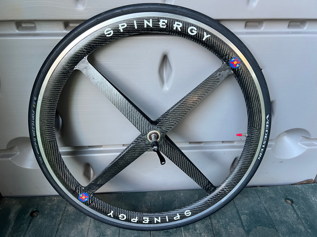 Spinergy REV X 700c Carbon 4 Spoke 8 Speed Clincher Vintage Road Rear Wheel