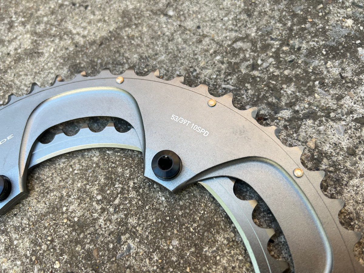 NEW SRAM Powerglide 130 BCD 53/39T 10 Speed Chainring Set With Bolts