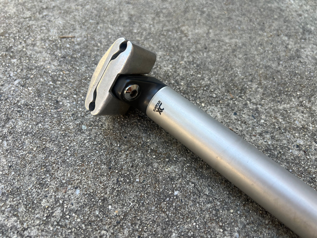 Suntour XC 26.6x255mm Seatpost Vintage MTB Silver Gray Aluminum