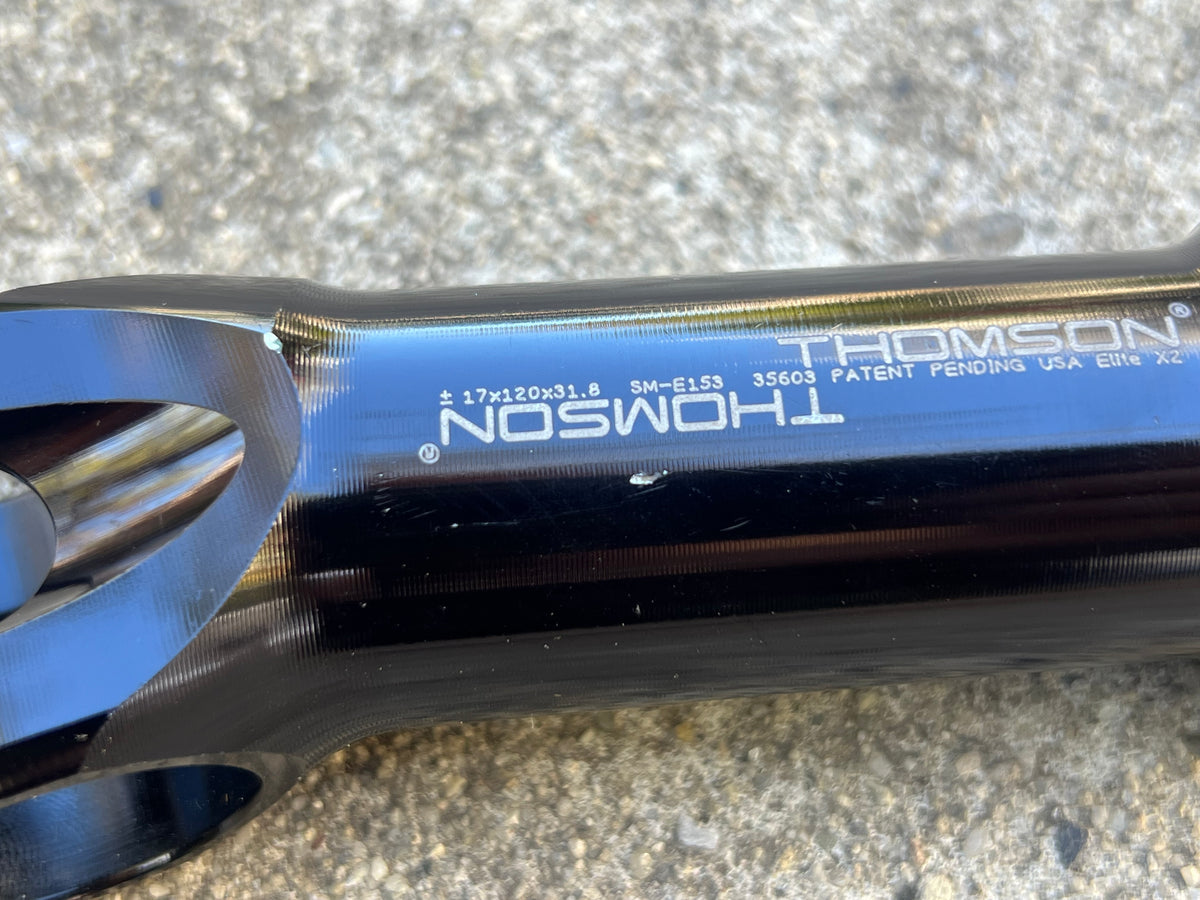 Thomson Elite X2 120x31.8mm 1 1/8” Threadless +/-17° Black Gravel Riser Stem SM-E153