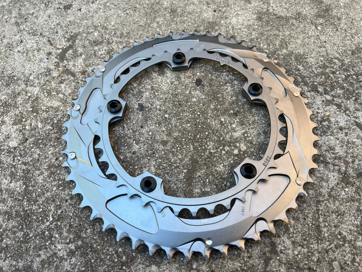NEW SRAM Powerglide 130 BCD 53/39T 10 Speed Chainring Set With Bolts