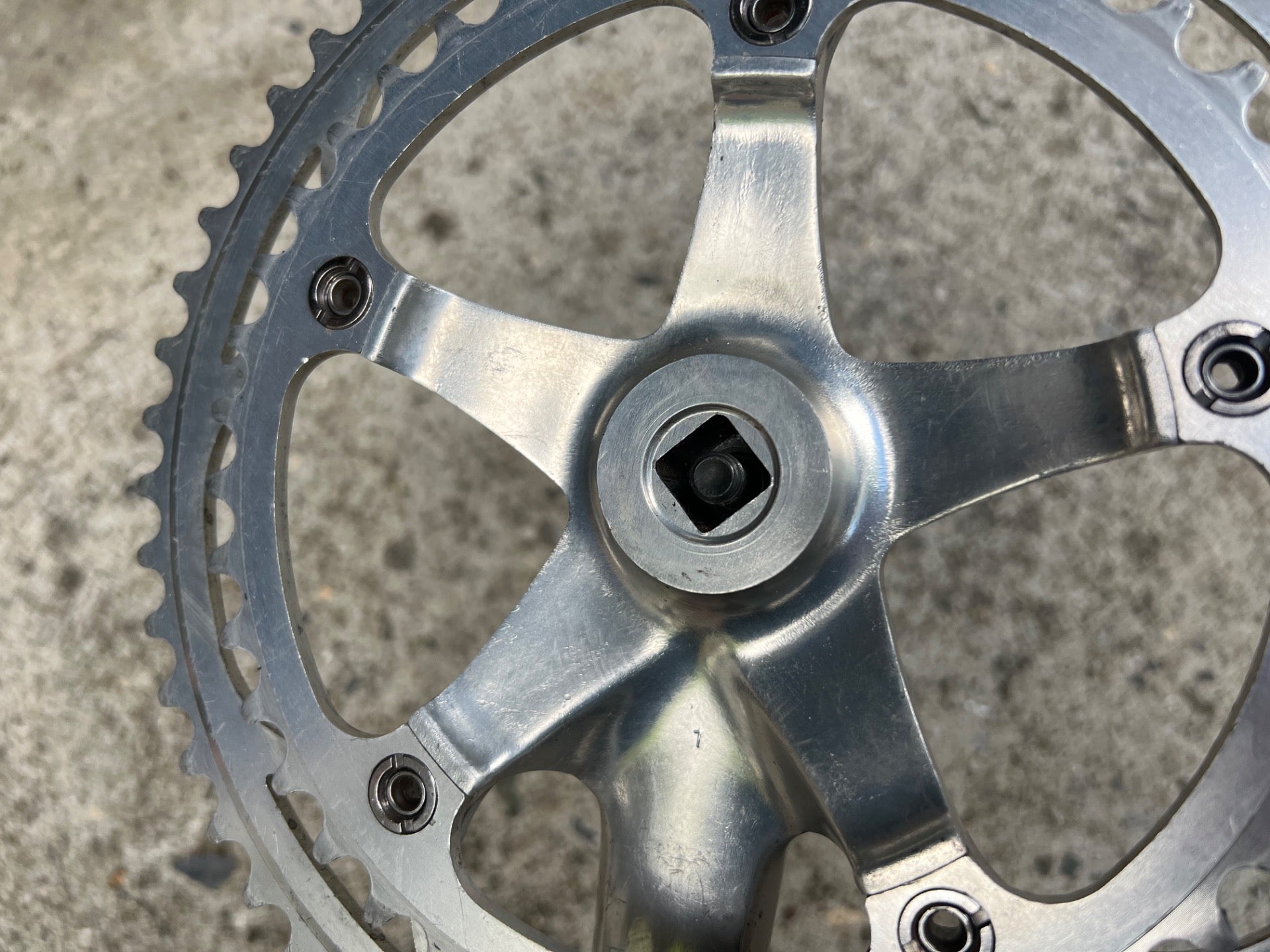 Campagnolo C-Record Crankset 170mm 53/42T Vintage Retro Road Bike Silver Campy - Image 18