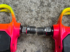 Used Look Carbon ARC PP76 Clipless Pedals Pink Orange Rainbow Neon Sunset Gatorfade-Bicycle Bin