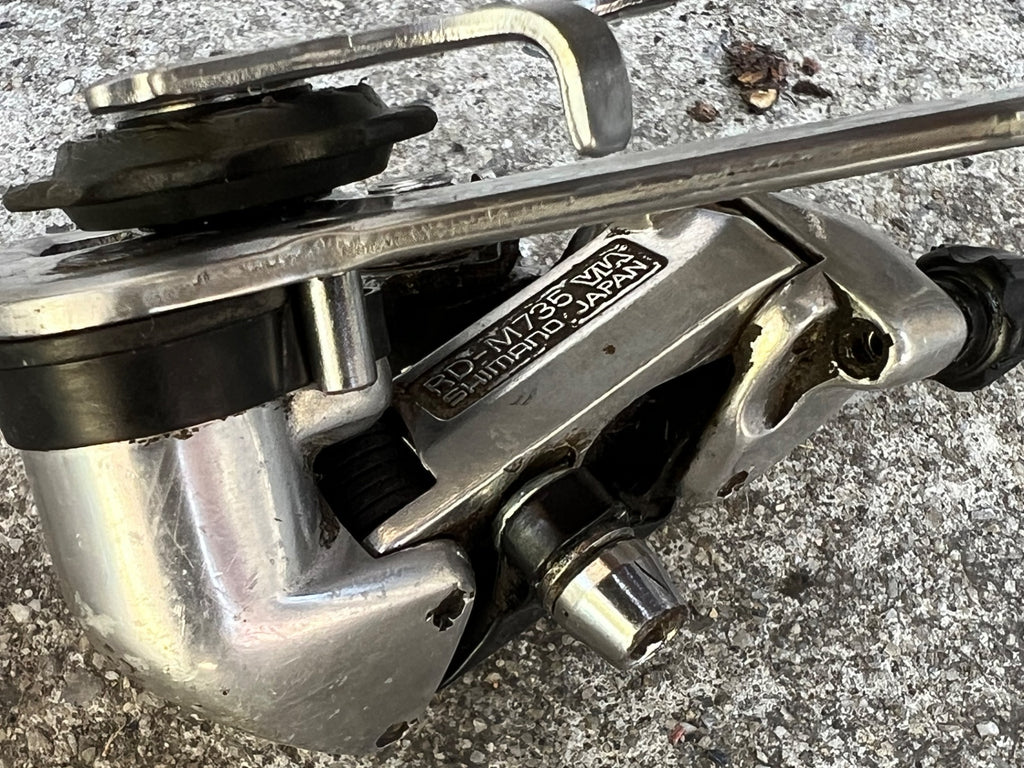 Used Shimano Deore XT RD-M735 Rear Derailleur 7 Speed Vintage MTB Retro Mountain Bike-Bicycle Bin