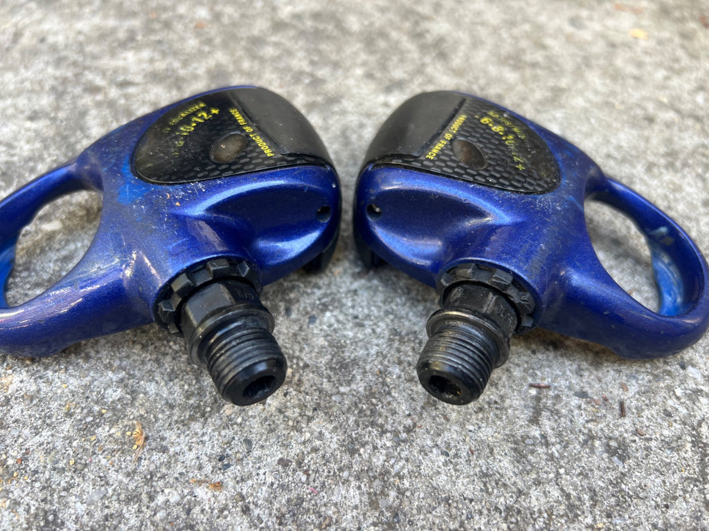Look 256 Vintage Blue Carbon Clipless Pedals Road Bike Gravel Racing Pair - Image 11