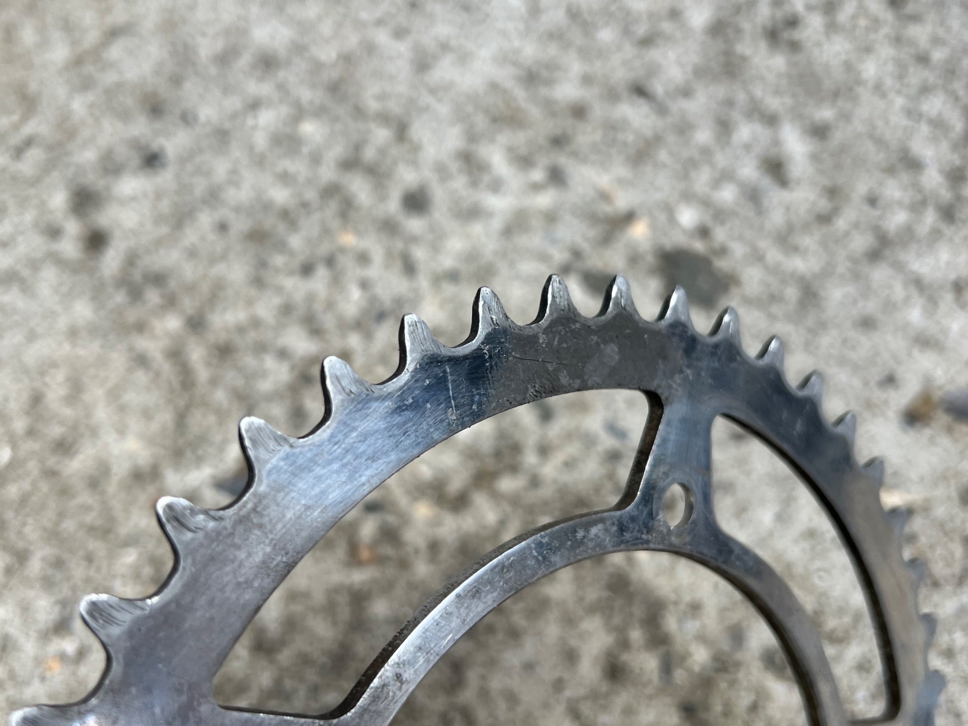Stronglight 46/53T Chainring Set Vintage Aluminum 122/50.4 BCD Touring Retro  - Image 10