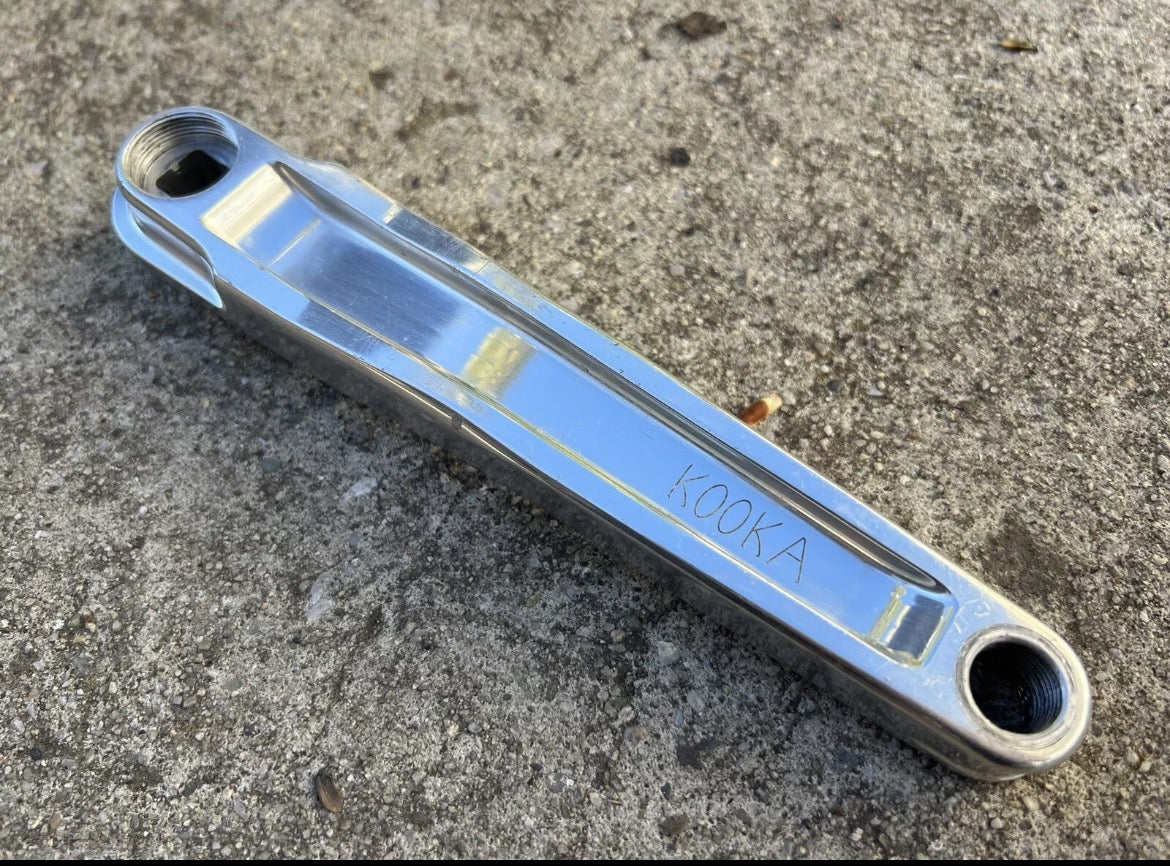 MINT Kooka Road Cranks 130 BCD 175mm Silver Vintage Retro Bike CNC Double Rare - Image 17