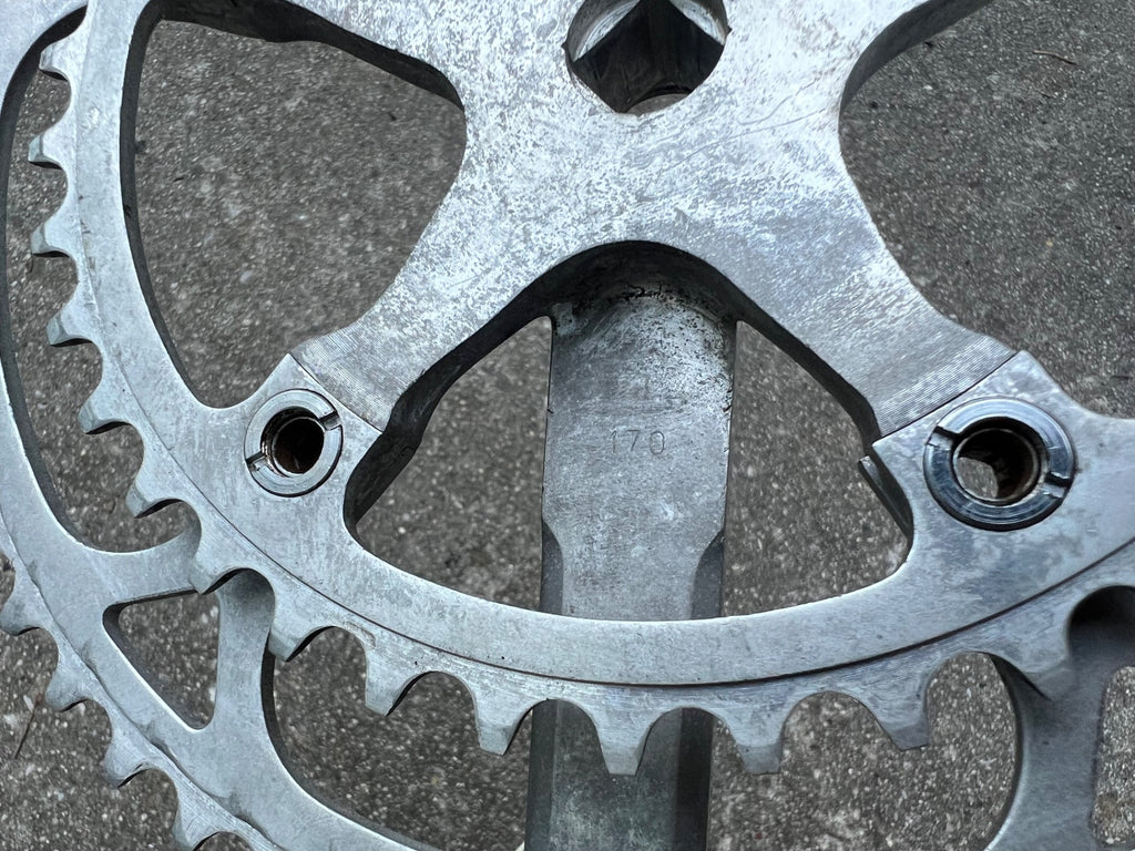 Zeus Crankset 38/52T 170mm Vintage Road Bike Silver Square Taper Double  - Image 18