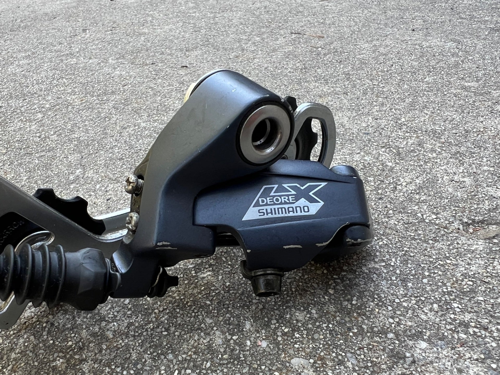 NICE Shimano Deore LX M570 9 Speed Long Cage Rear Derailleur Vintage MTB Blue  - Image 10