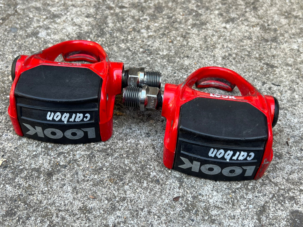 Look Carbon Clipless Pedals Red Vintage Road Bike 9/16 Eroica Race - Image 10