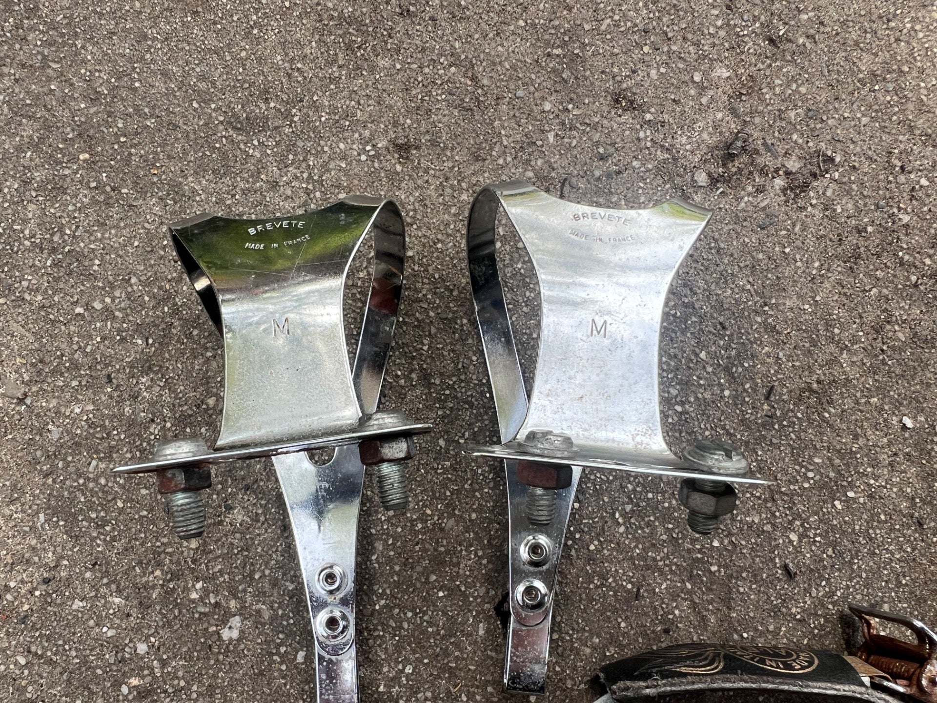 Lapize Toe Clips & Straps Size Medium Vintage Road Bike Chrome ALE Torino Retro - Image 10