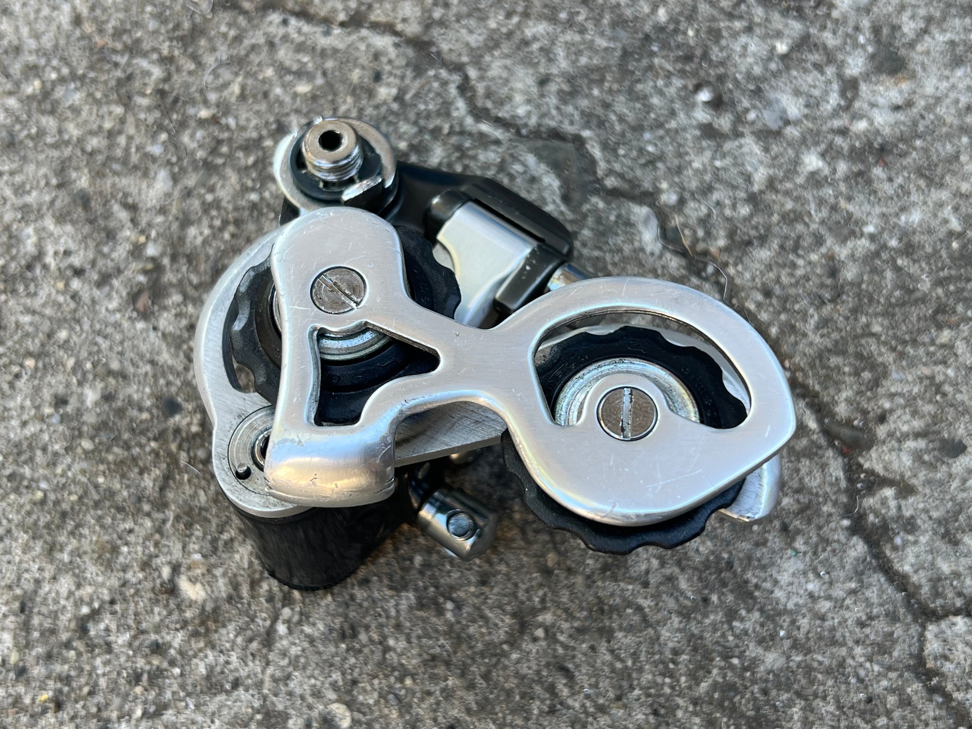 Ofmega Premier Vintage Short Cage Rear Derailleur Bianchi Gray Silver 5/6/7 Speed Road Bike