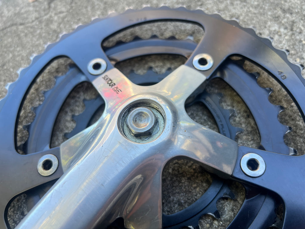 NICE Suntour XC Comp 175mm 26-38-48 Triple Vintage MTB Crankset Silver