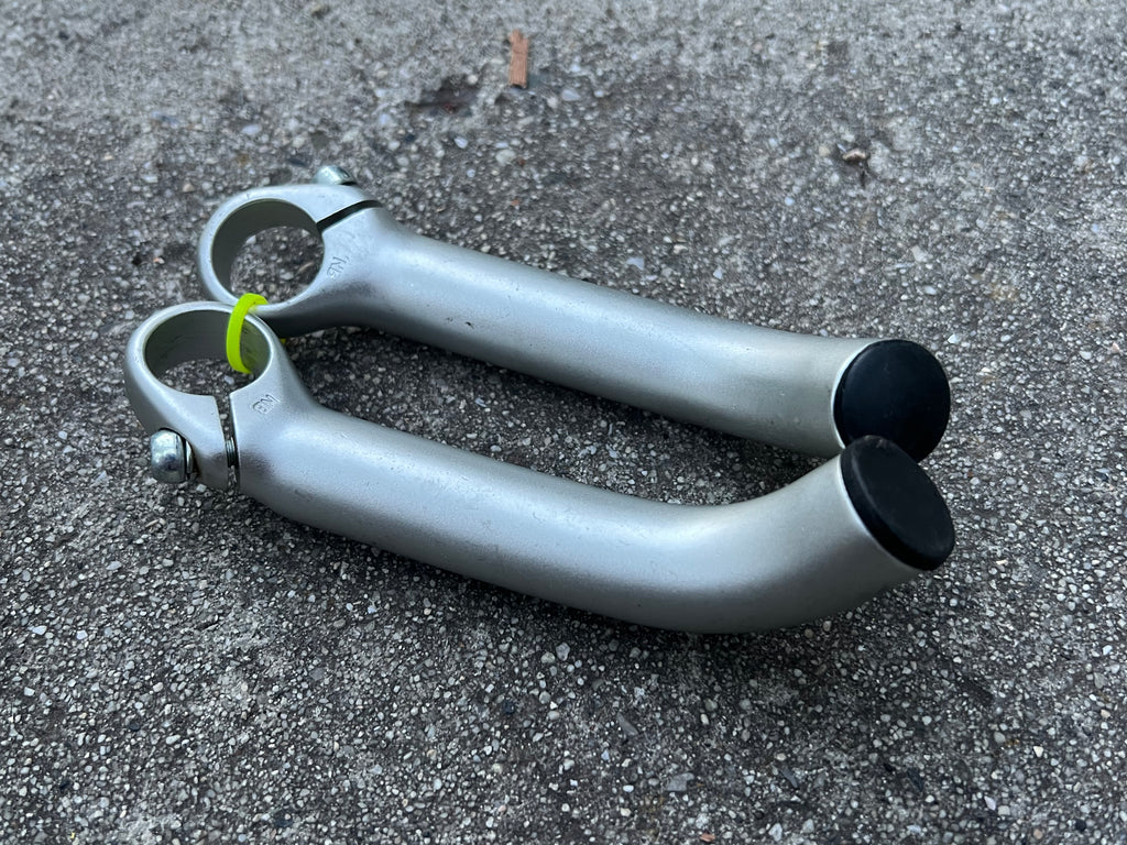 Girvin Silver Aluminum Bar Ends Vintage Retro MTB Mountain Bike VGC
