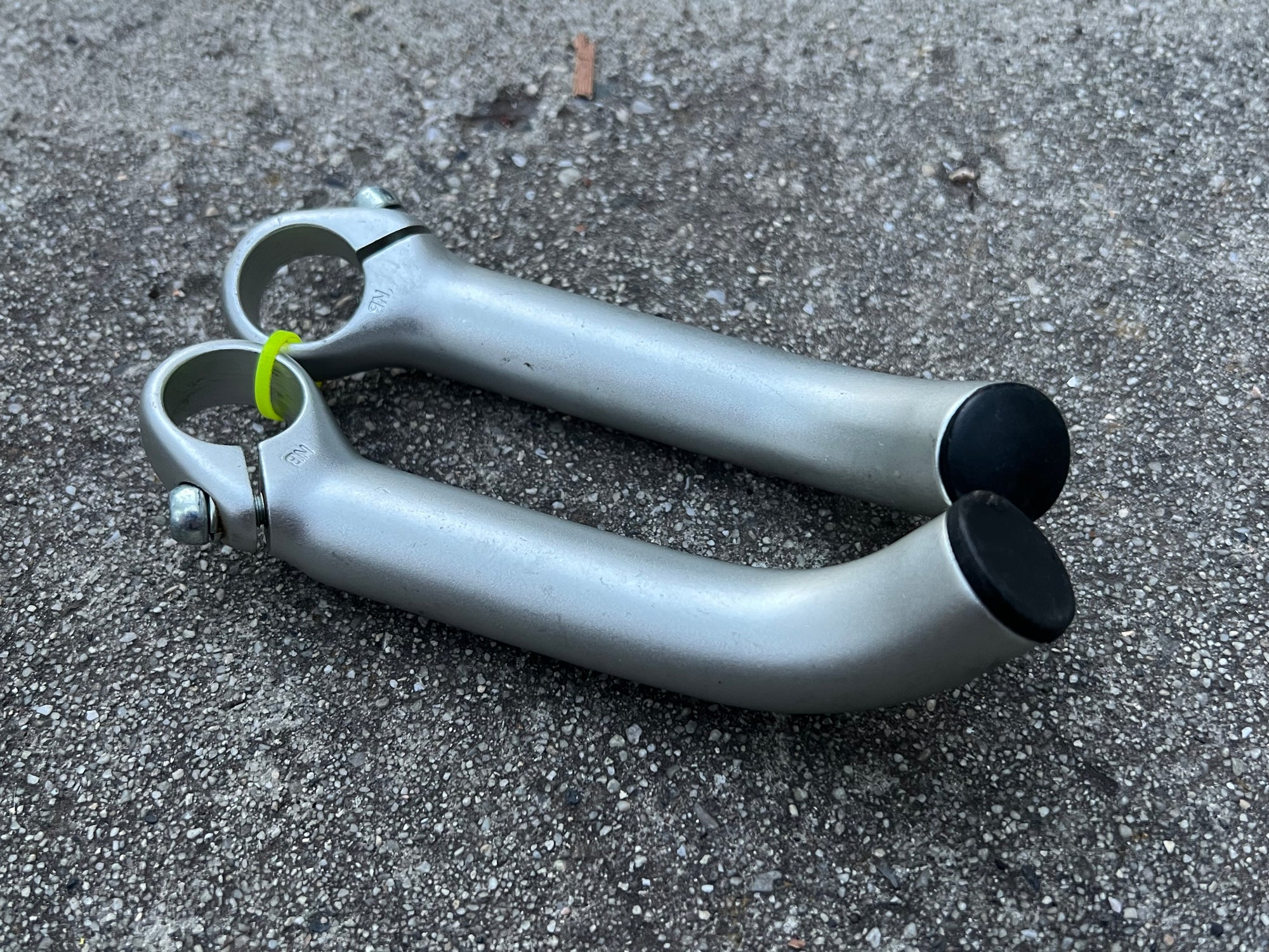 Girvin Silver Aluminum Bar Ends Vintage Retro MTB Mountain Bike VGC