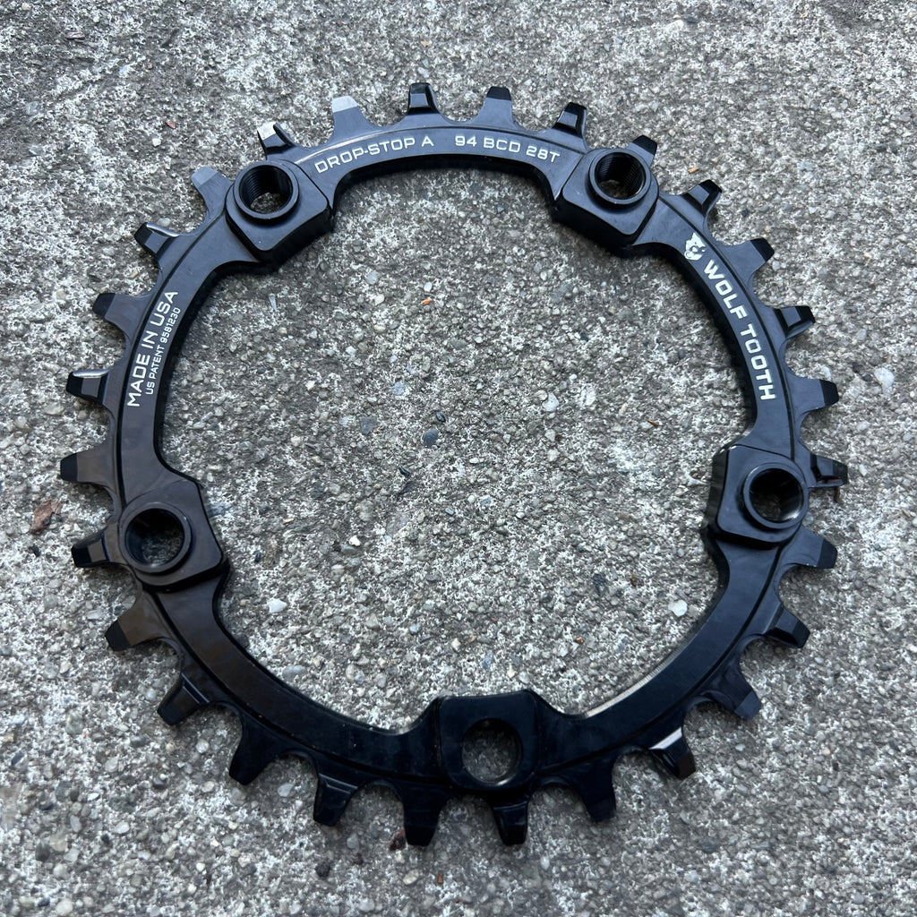 Wolf Tooth 94 BCD 28T Drop Stop Chainring 9/10/11/12 Speed Narrow Wide 5 Bolt for Surly OD Cranks