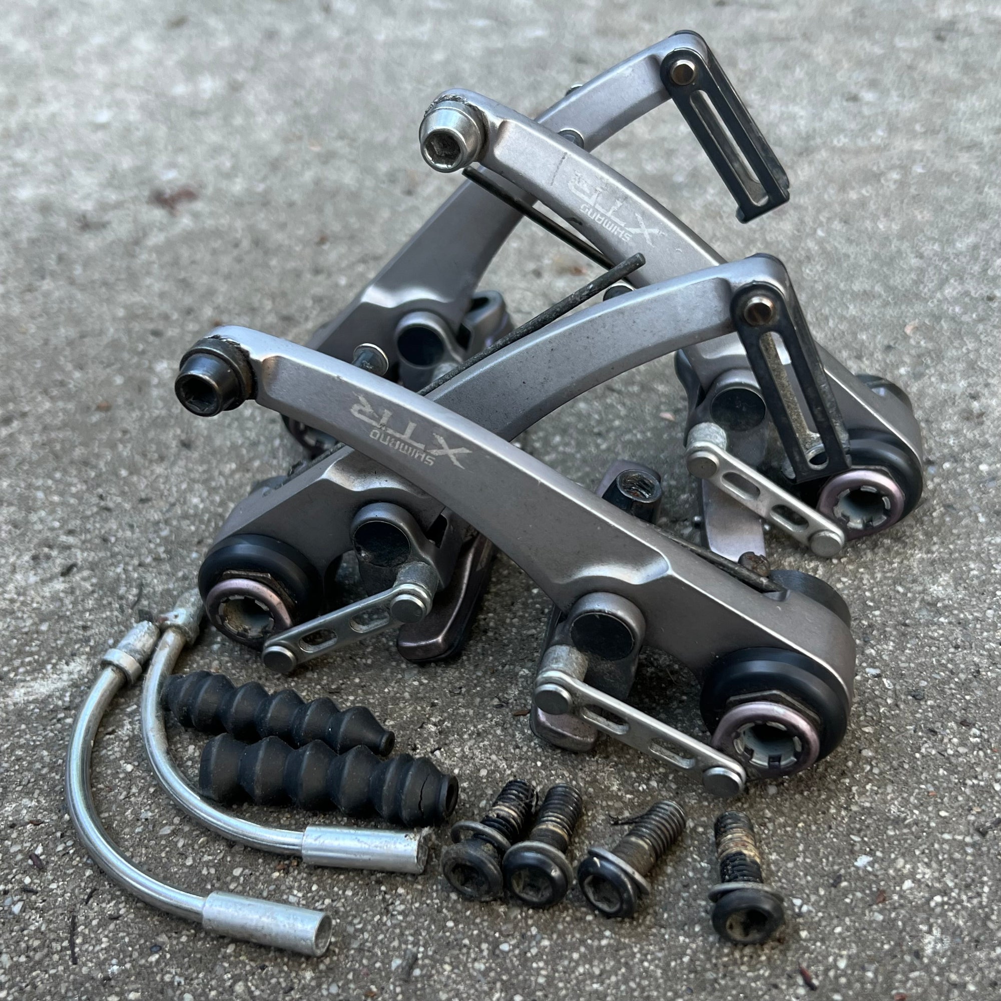 Shimano XTR BR-M950 V Brakes Brake Set Vintage MTB Gray Mountain Bike 7/10