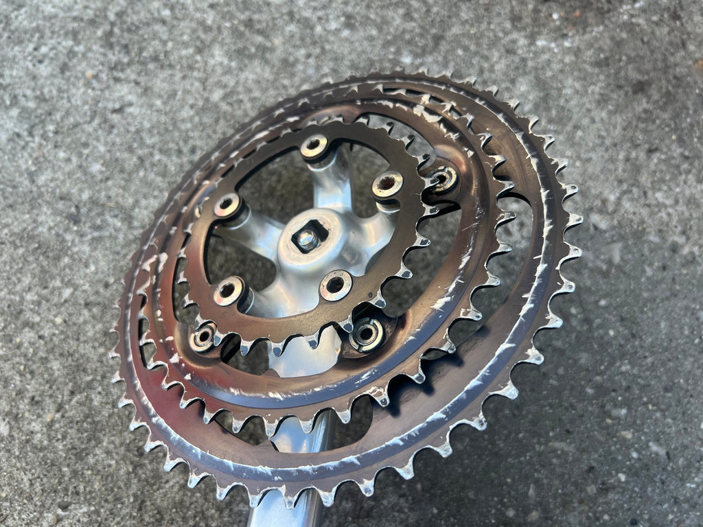 NICE Suntour XC Comp 175mm 26-38-48 Triple Vintage MTB Crankset Silver