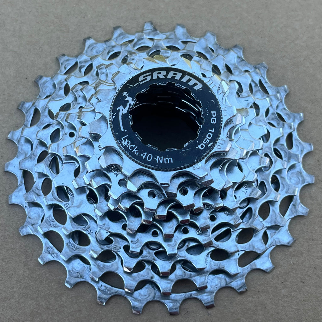 Clean! SRAM PG 1050 11-28T 10 Speed Cassette Road Bike Gravel Chrome
