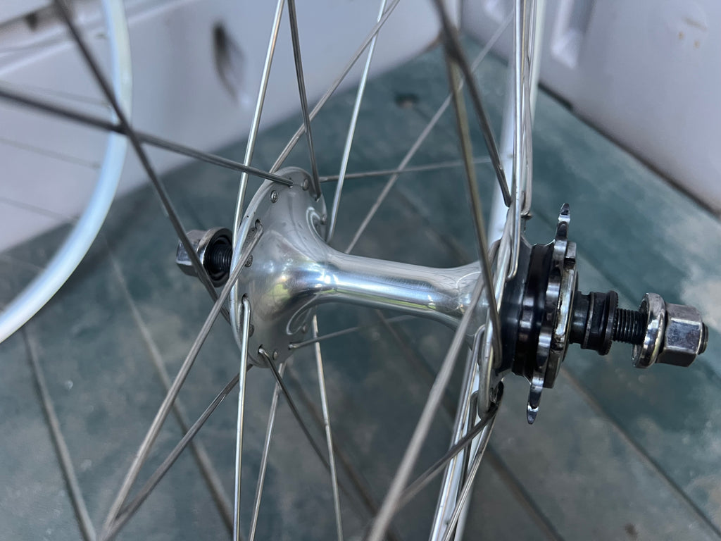Miche Track Wheelset 100/120mm 700c Clincher Vintage Silver Fixed Gear High Flange 7