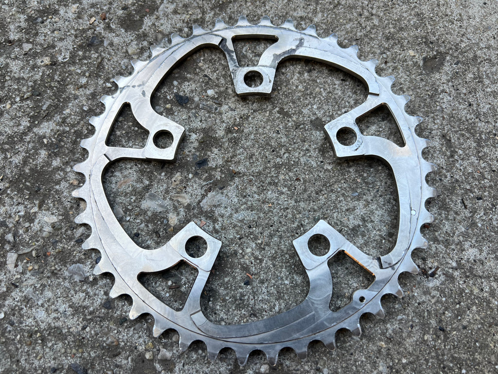 Real 94 BCD 42T 5 Bolt Big Vintage MTB Mountain Bike Silver Chainring