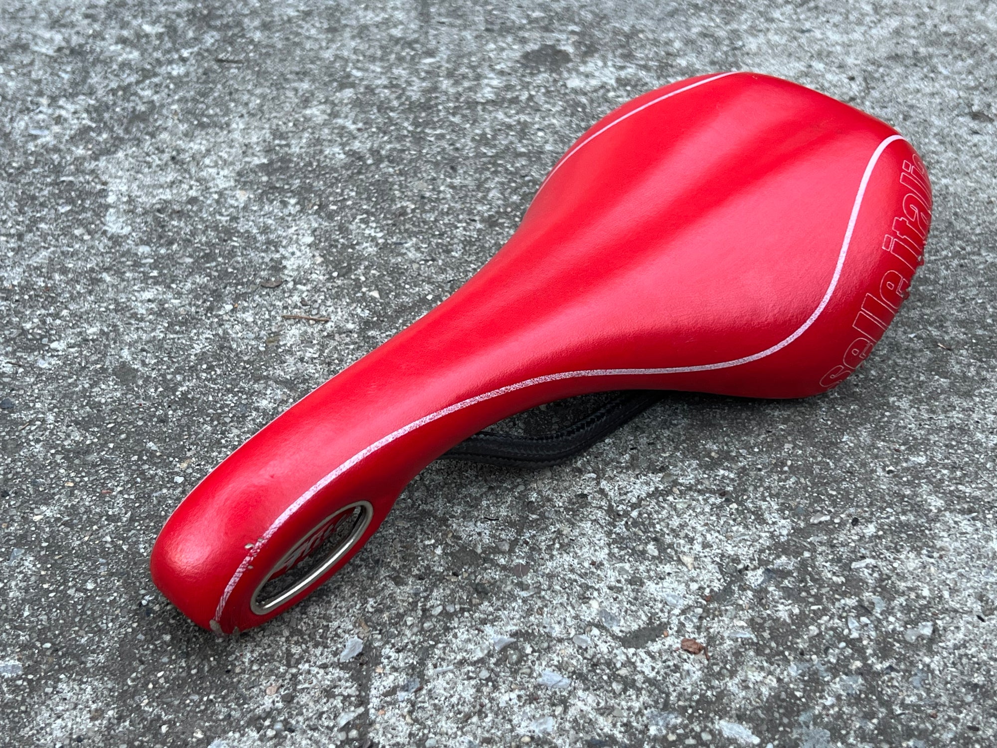 Selle Italia Flite 280x125mm Carbon Red Saddle 9mm Oval Rails Road Bike 174g
