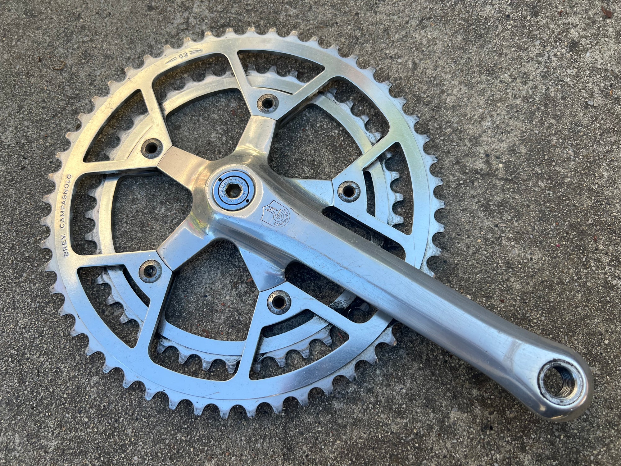 Campagnolo Triomphe Victory Crankset 170mm Double 42-52T Silver Vintage Road