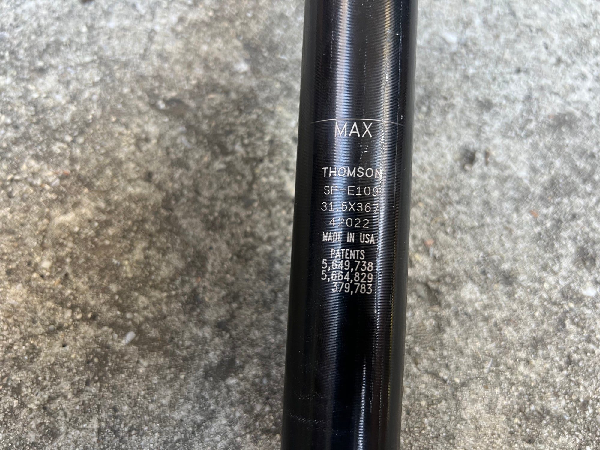 Thomson SP-E109 31.6x367mm Seatpost Black Mountain Bike MTB Gravel Road