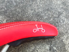 NOS NEW Brompton Red Comfort Saddle Folding Bike Commuter Hollow Cr-Mo Rails Hybrid