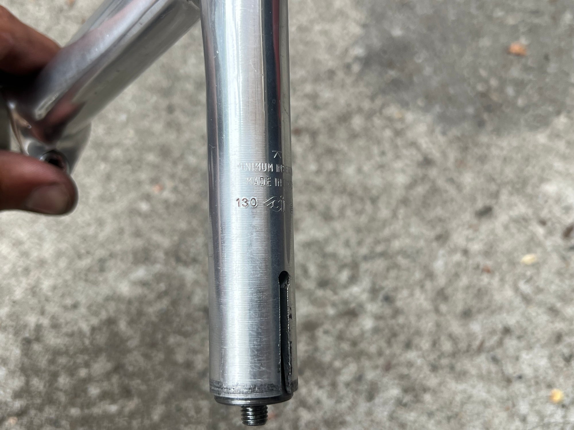 Cinelli 1A 26.4x130mm 1” Road Silver Drop Vintage Road Quill Stem