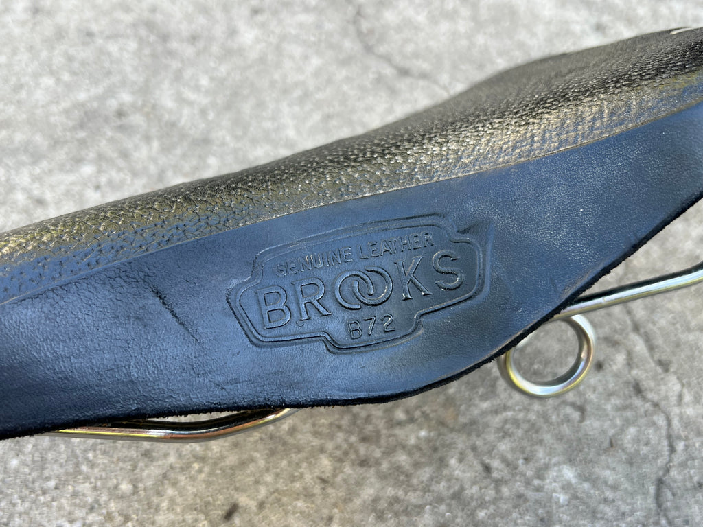 NICE Brooks B72 Black Leather Saddle 4 Rail Vintage Cruiser Bike Vintage Chrome England