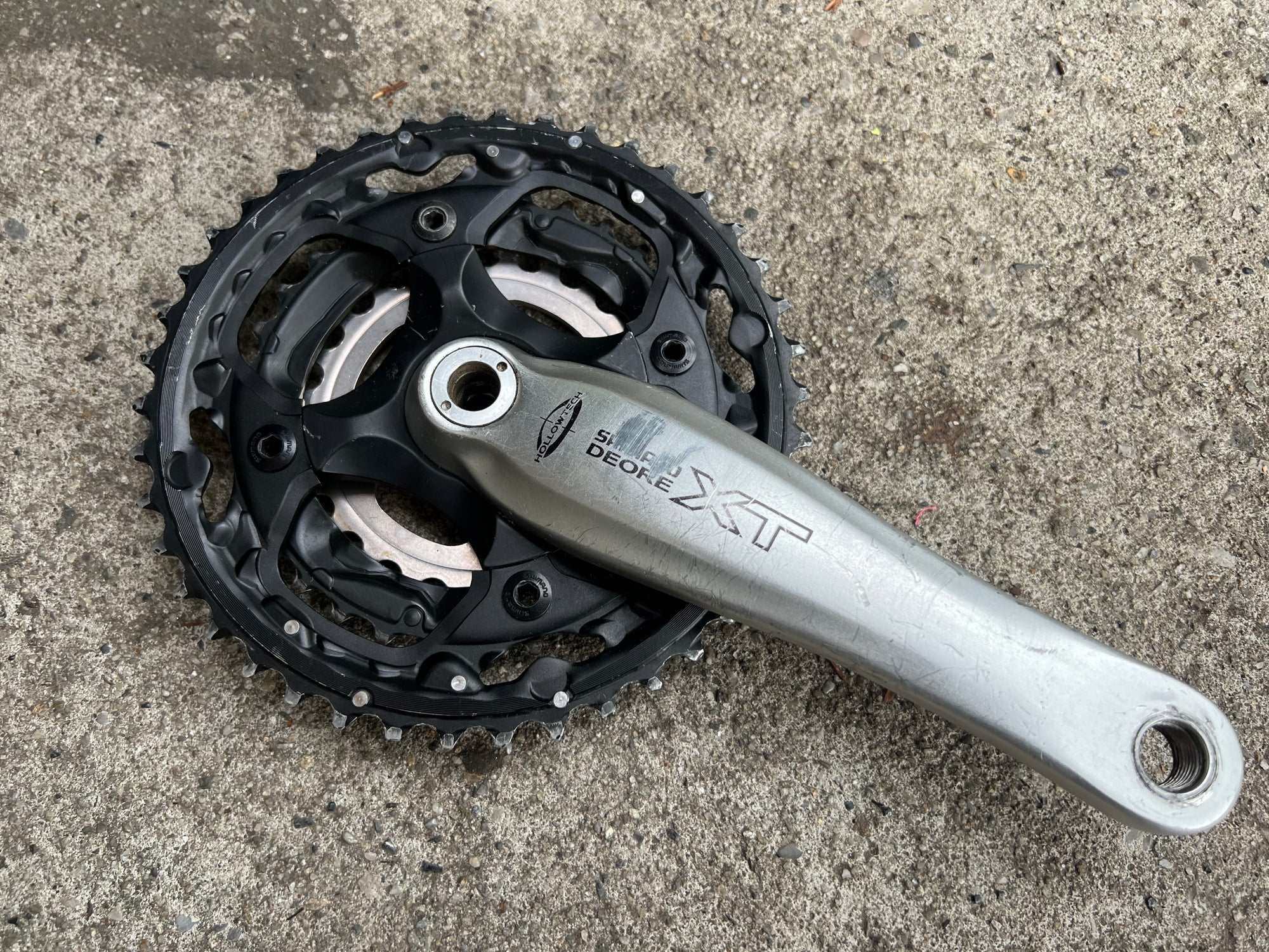Shimano Deore XT FC-M752 Crankset Octalink 175mm Vintage MTB Silver 24-32-42 Triple