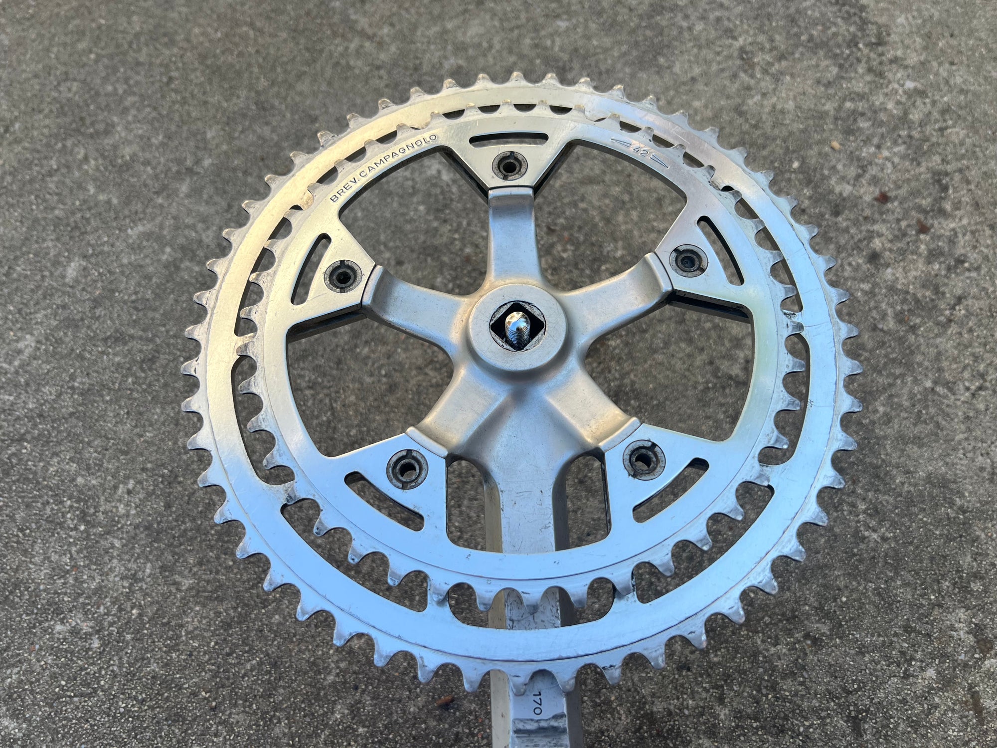 Campagnolo Triomphe Victory Crankset 170mm Double 42-52T Silver Vintage Road