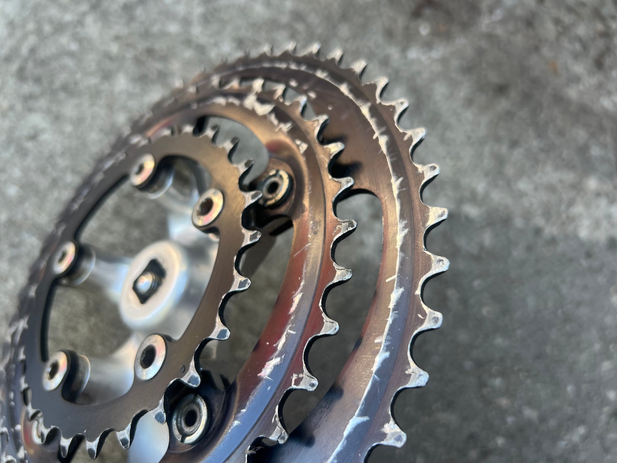 NICE Suntour XC Comp 175mm 26-38-48 Triple Vintage MTB Crankset Silver