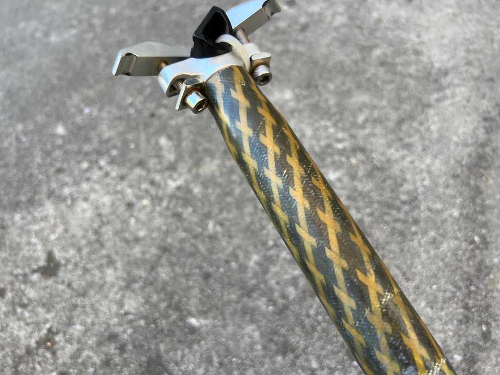 LP Composites 31.6x340mm Carbon Seatpost Vintage MTB Yellow Weave