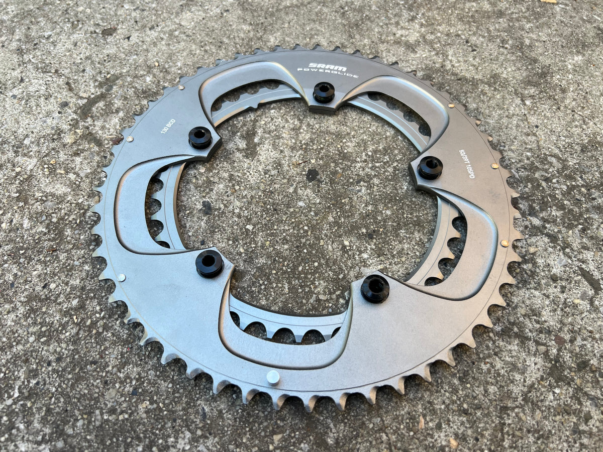 NEW SRAM Powerglide 130 BCD 53/39T 10 Speed Chainring Set With Bolts