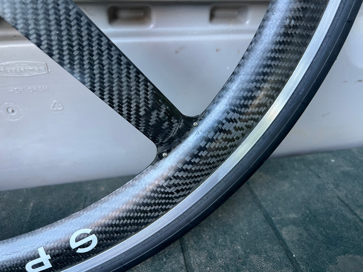Spinergy REV X 700c Carbon 4 Spoke 8 Speed Clincher Vintage Road Rear Wheel
