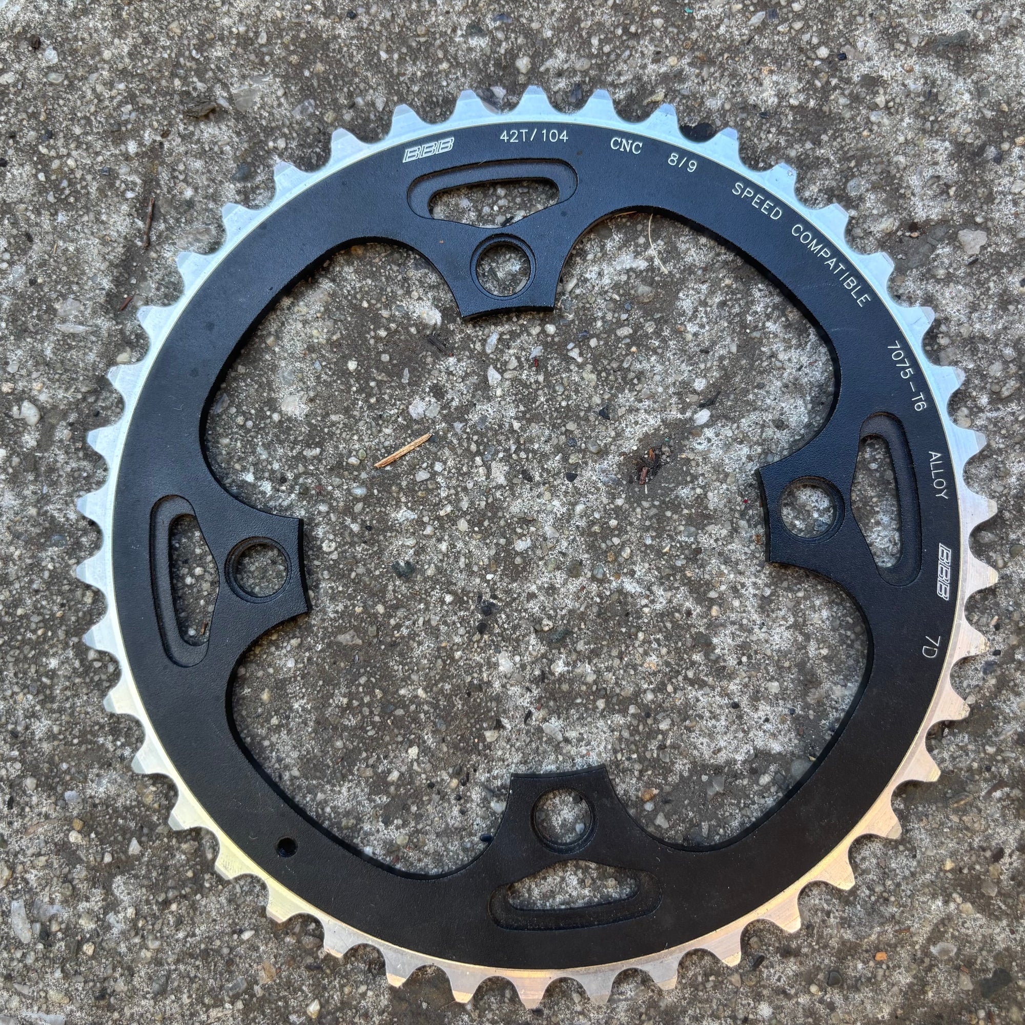 NEW BBB 104 BCD 42T 4 Bolt Big Outer 8/9 Speed Mountain Bike Black Chainring